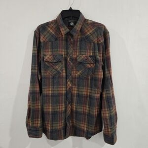 Rock & Republic Shirt Mens Size S Plaid Button Up Long Sleeve Slim Fit NWT